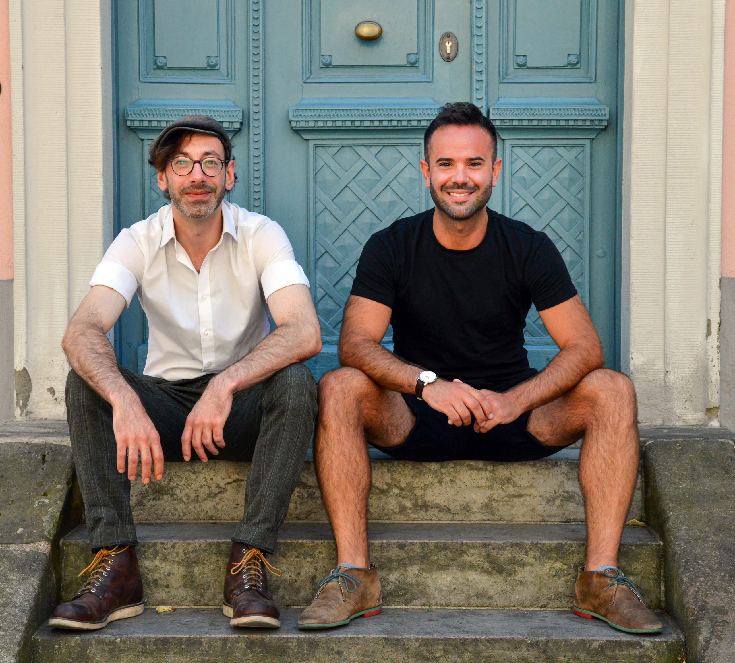 Literarischer Spaziergang: Thomas Heilmann (links) und Pablo Noval